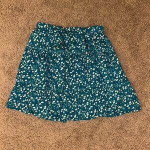 Green floral skirt